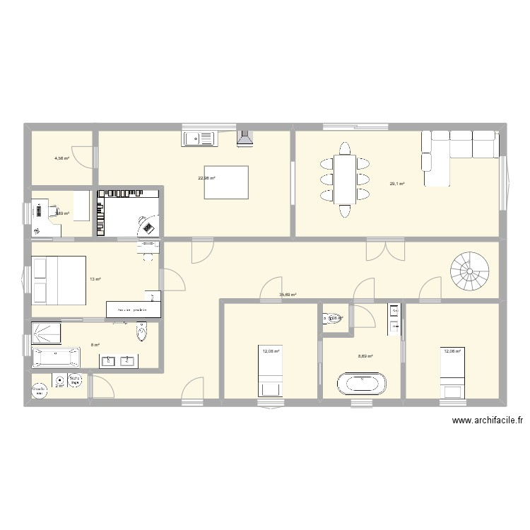 maison fini. Plan de 12 pièces et 153 m2