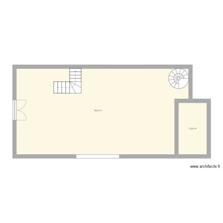 PLAN RDC StayIn. Plan de 2 pièces et 75 m2