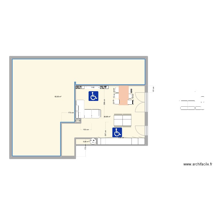 sejour v2. Plan de 4 pièces et 101 m2