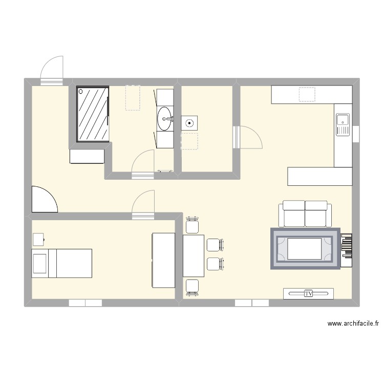 SAD. Plan de 4 pièces et 81 m2