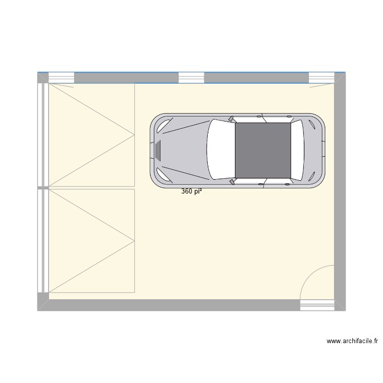 garage. Plan de 1 pièce et 33 m2