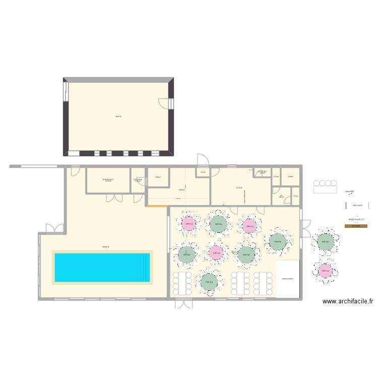 SALLE DOMAINE QUATRE PLUMES 1. Plan de 14 pièces et 423 m2