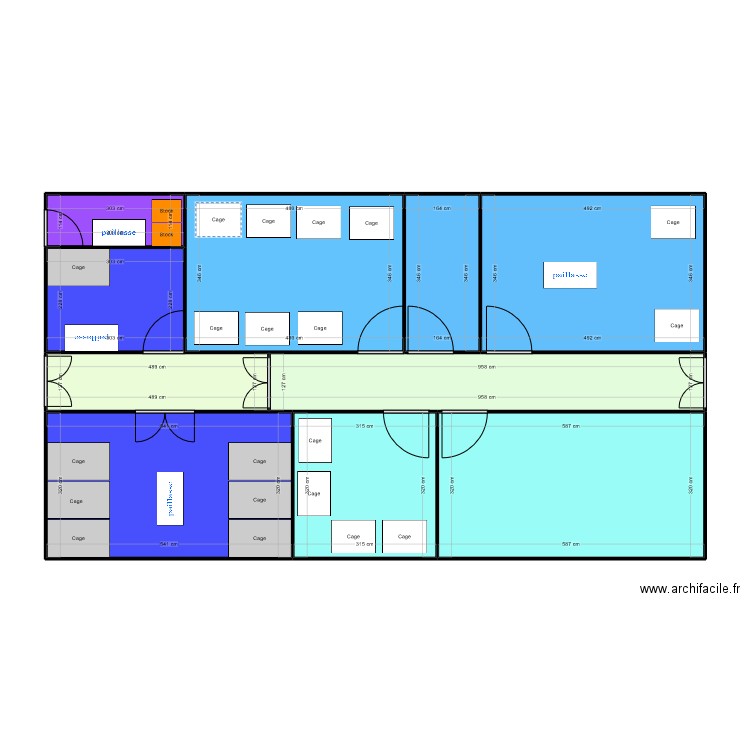 primates. Plan de 10 pièces et 114 m2