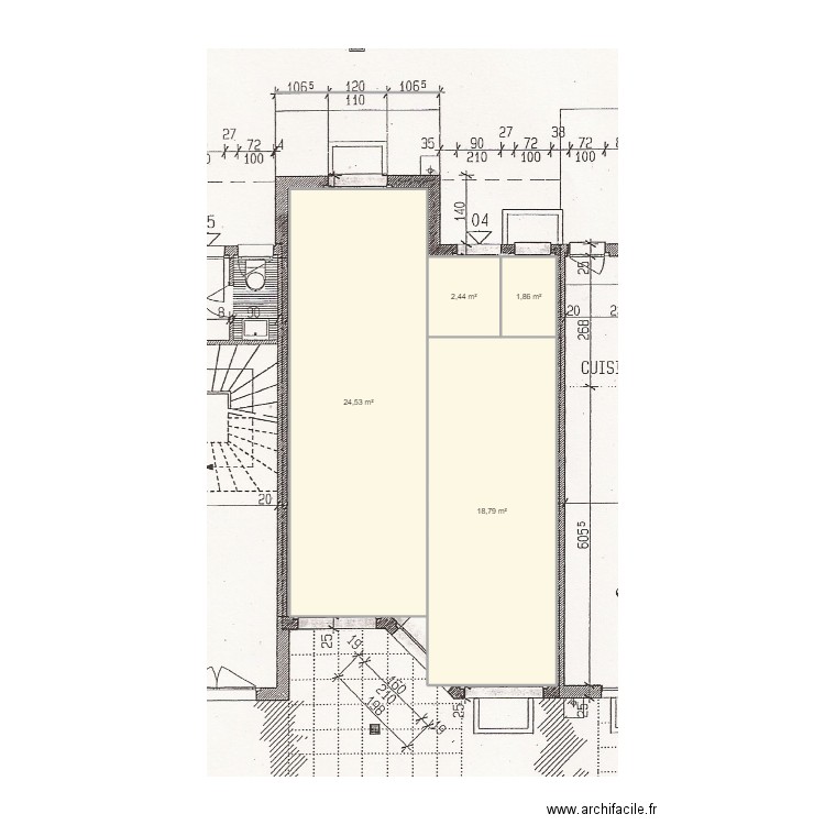 rez. Plan de 4 pièces et 48 m2