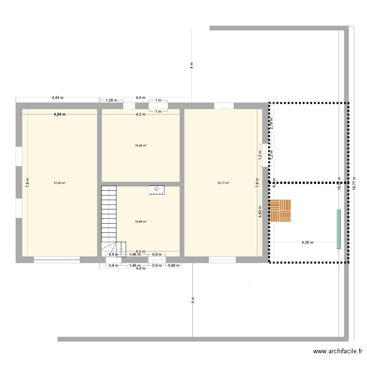 Maison. Plan de 7 pièces et 195 m2