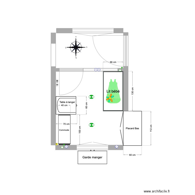 Chambre . Plan de 0 pièce et 0 m2