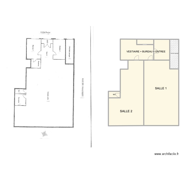 SALLE PASTEUR. Plan de 5 pièces et 1097 m2