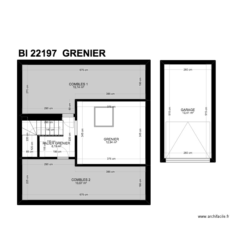 BI 23197. Plan de 30 pièces et 220 m2