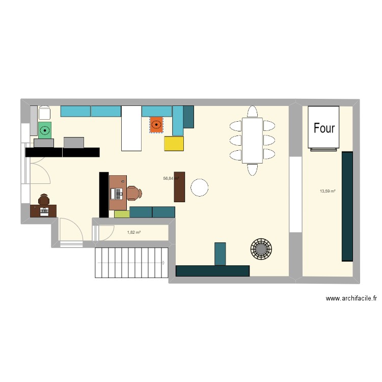 20CLEMENCEAU ATELIER. Plan de 3 pièces et 72 m2