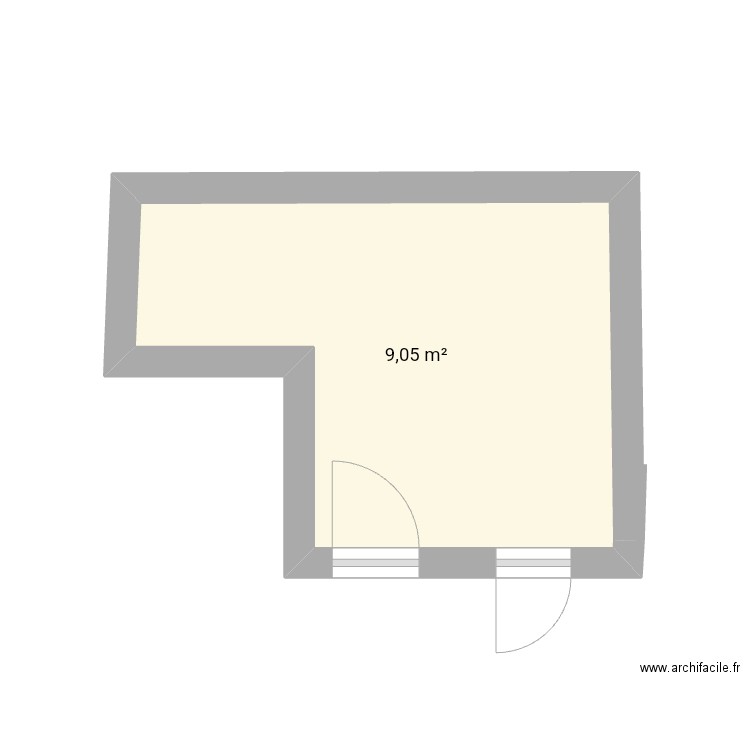 Salle de bain. Plan de 1 pièce et 9 m2