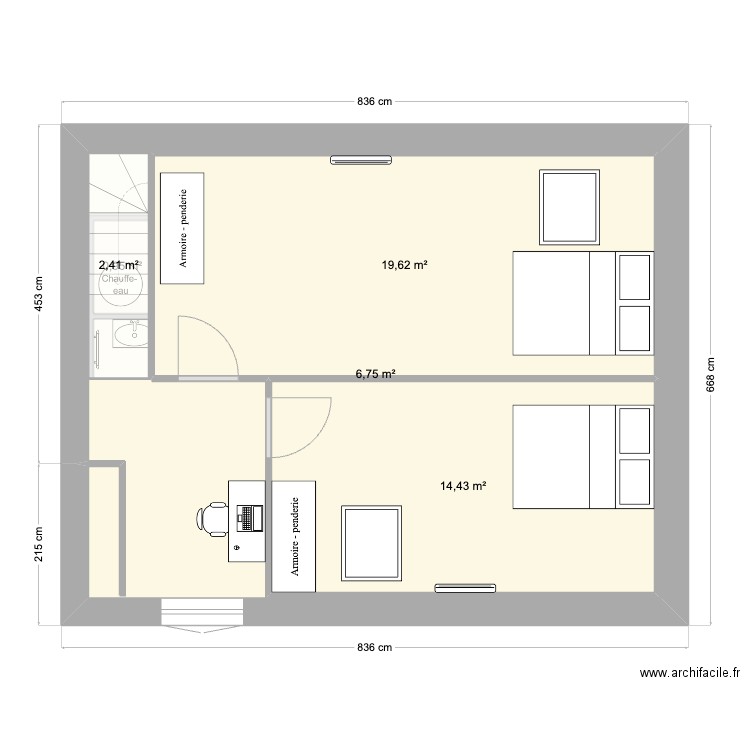 FORMERIE LOGEMENT 1 . Plan de 7 pièces et 133 m2