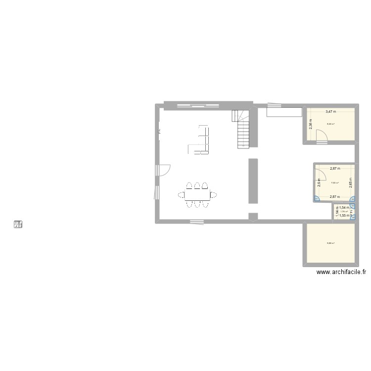 boyer home. Plan de 4 pièces et 27 m2