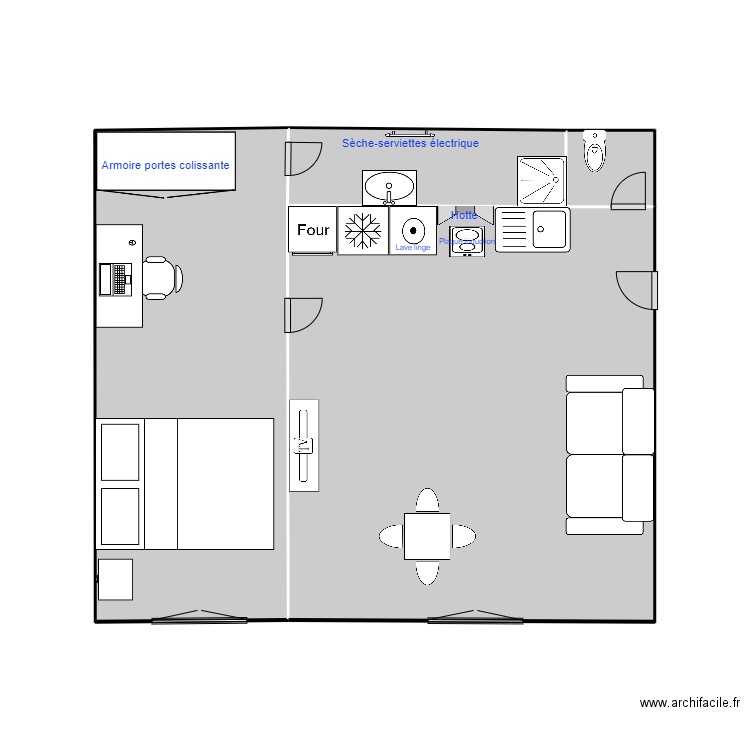 Appartement n°3. Plan de 4 pièces et 30 m2