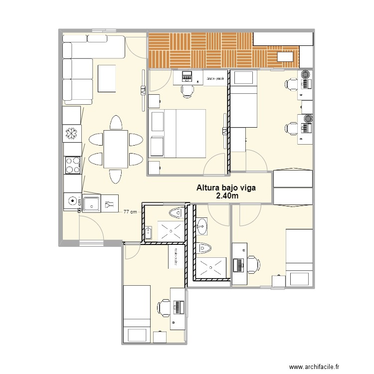 calle puentedeume renovar 2025/1. Plan de 8 pièces et 49 m2