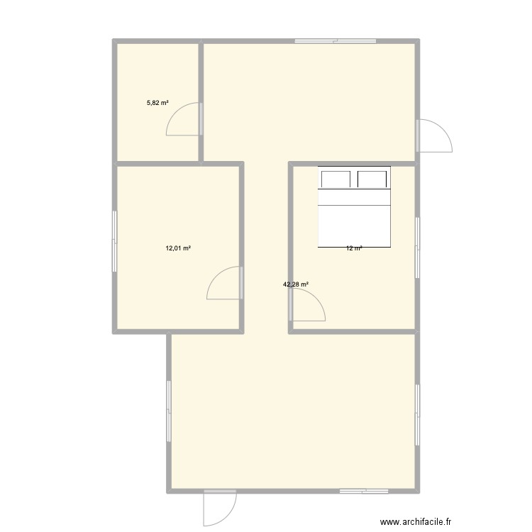 maison plai laem villa vide . Plan de 4 pièces et 72 m2