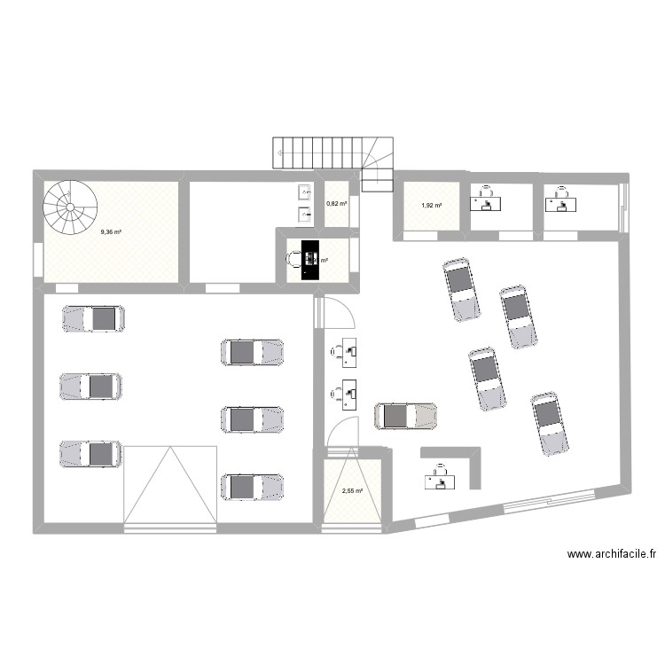 Centre Porsche Bayonne. Plan de 5 pièces et 17 m2