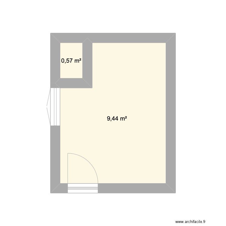 guet. Plan de 2 pièces et 10 m2