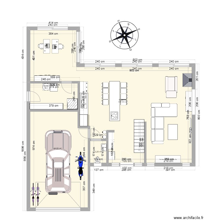 Messe 4. Plan de 11 pièces et 205 m2