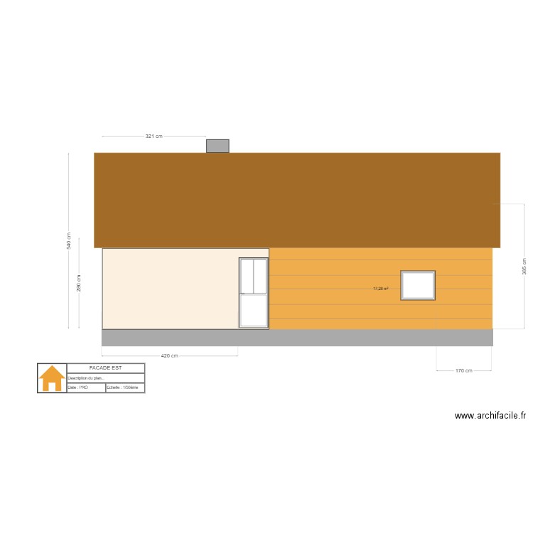 façade OUEST V4. Plan de 0 pièce et 0 m2