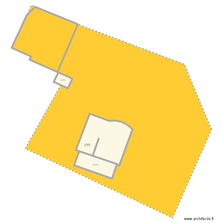 Cadastre Maison. Plan de 3 pièces et 88 m2