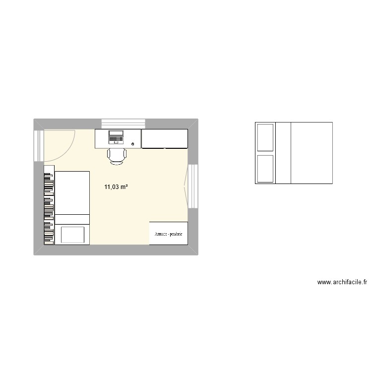 chambre lucien. Plan de 1 pièce et 11 m2