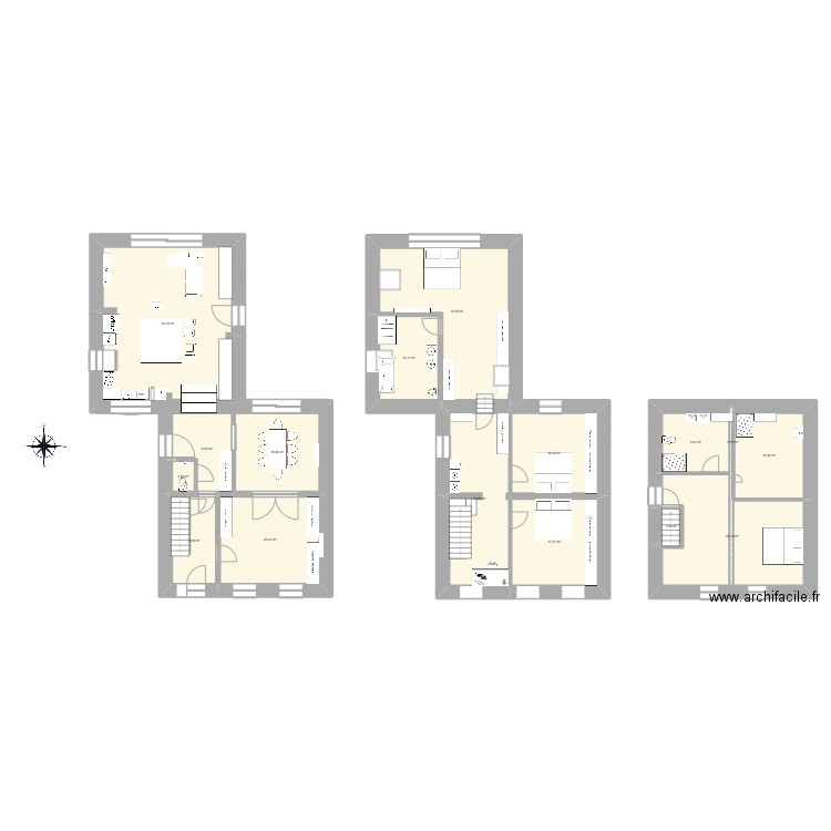 TEST 12/08. Plan de 16 pièces et 260 m2