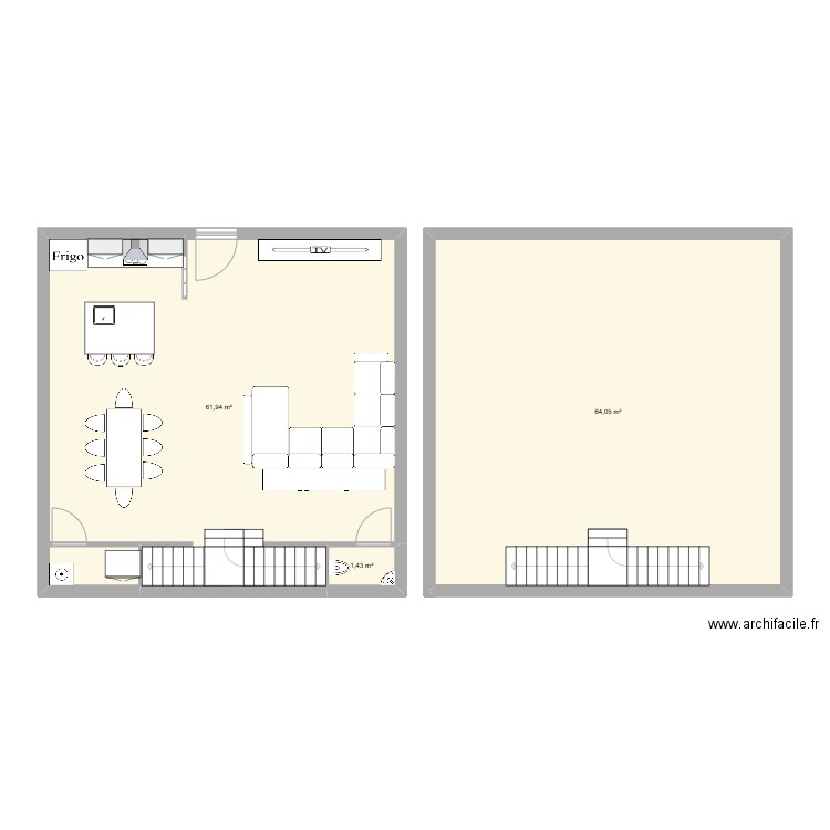 PAV F3. Plan de 3 pièces et 127 m2