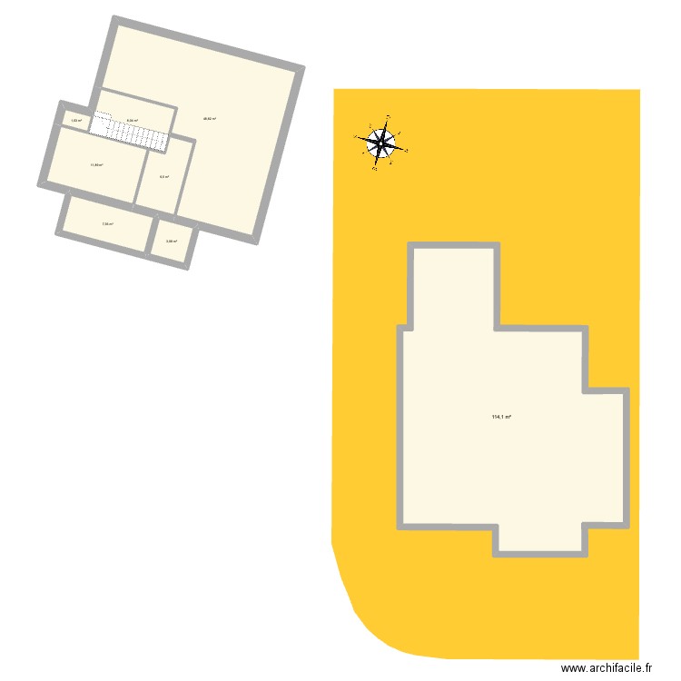 Domicile. Plan de 18 pièces et 296 m2