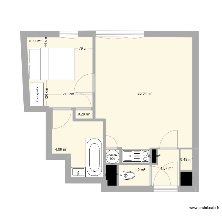 Laura. Plan de 11 pièces et 38 m2