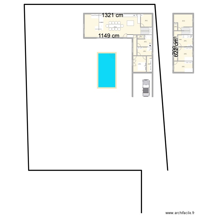 maison étage. Plan de 13 pièces et 182 m2