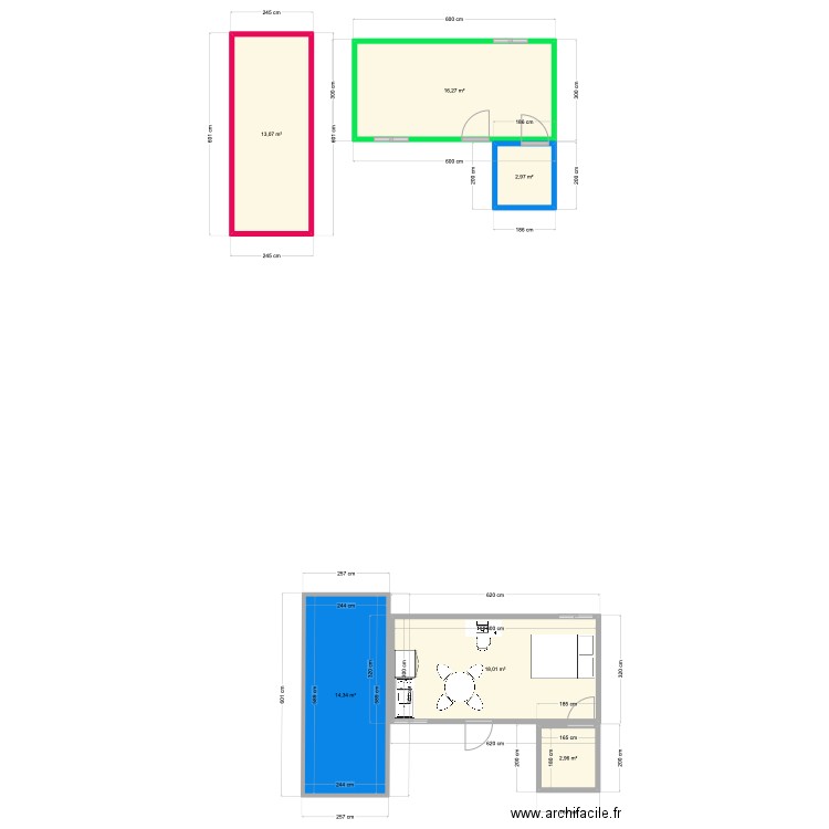 Mobil home nurbel. Plan de 6 pièces et 68 m2