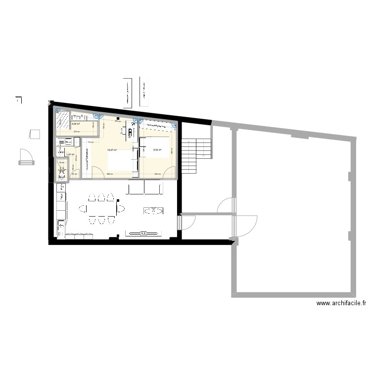 Plan Rdc/4/5 19 FM. Plan de 5 pièces et 32 m2