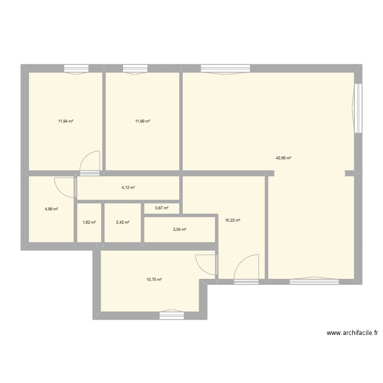 clem. Plan de 11 pièces et 105 m2