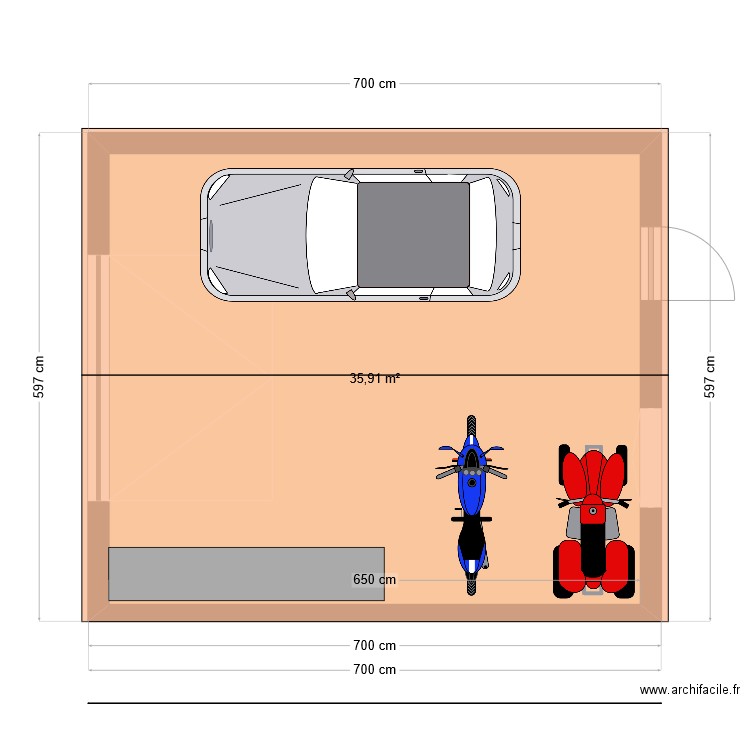 garage1. Plan de 1 pièce et 36 m2