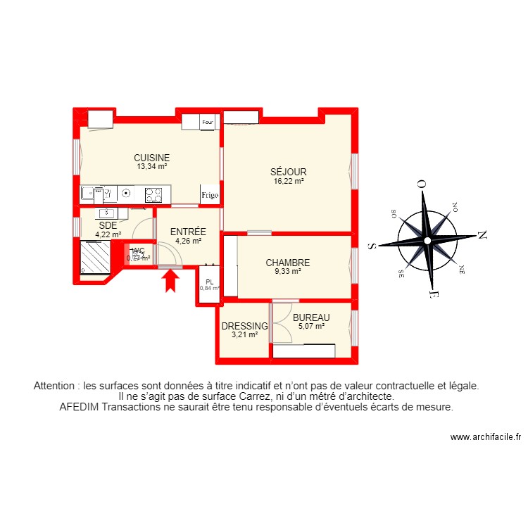 BI 23225 -. Plan de 14 pièces et 61 m2