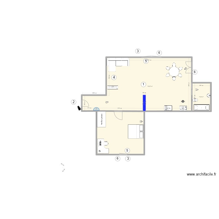 ΕΡΓΑΣΙΑ 1. Plan de 3 pièces et 110 m2