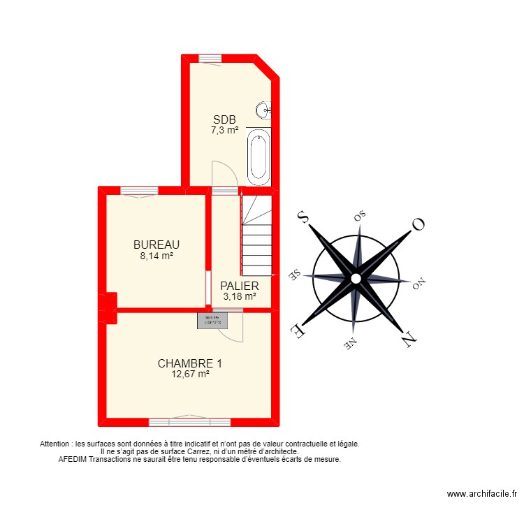 BI 22673 - . Plan de 17 pièces et 82 m2