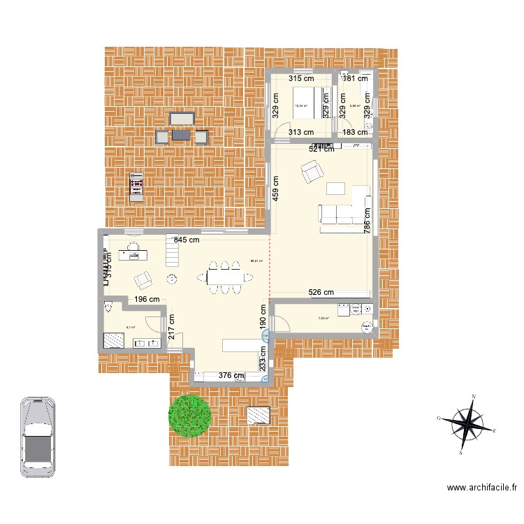 PLAN V02. Plan de 5 pièces et 119 m2