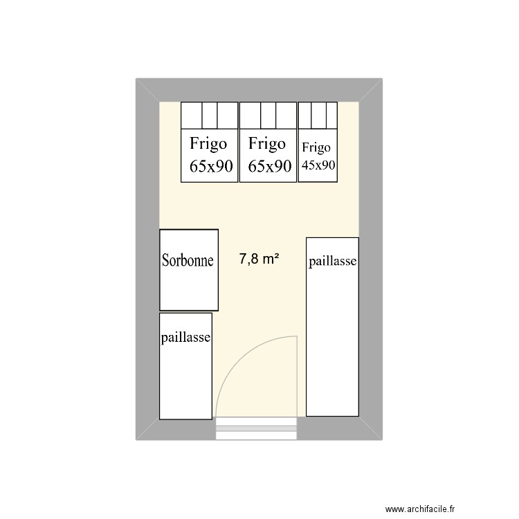 local Pesée sensible. Plan de 1 pièce et 8 m2