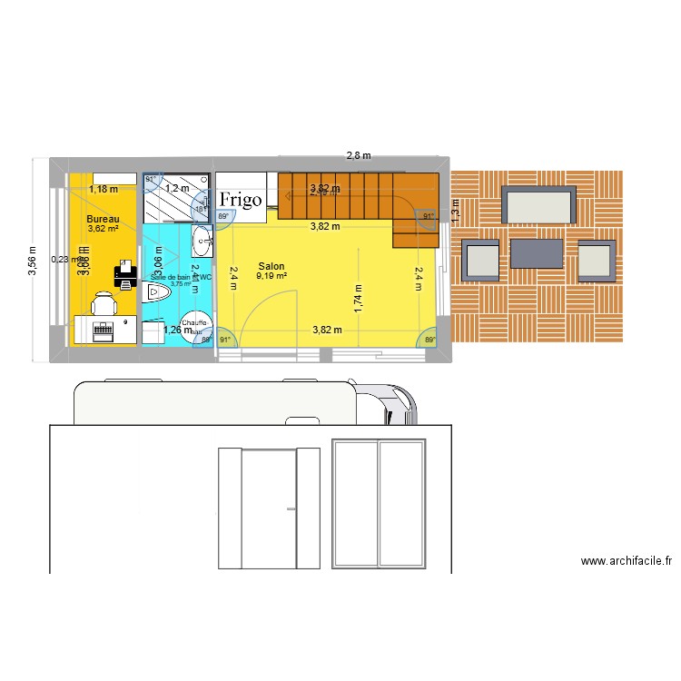 GARAGE 2. Plan de 5 pièces et 19 m2