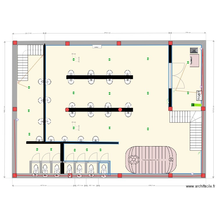 Installation électrique mosquee 22. Plan de 4 pièces et 138 m2