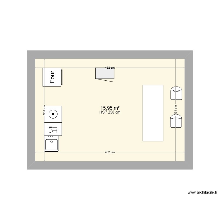 Essai 1. Plan de 1 pièce et 16 m2