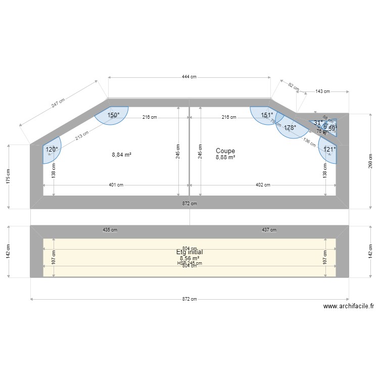 ML24011187 . Plan de 8 pièces et 52 m2