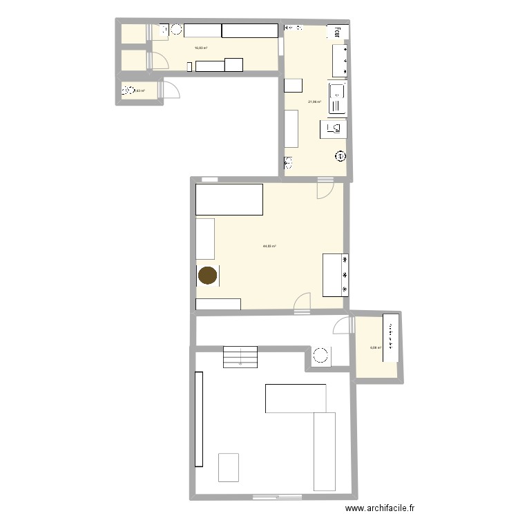 Labo taf. Plan de 5 pièces et 91 m2