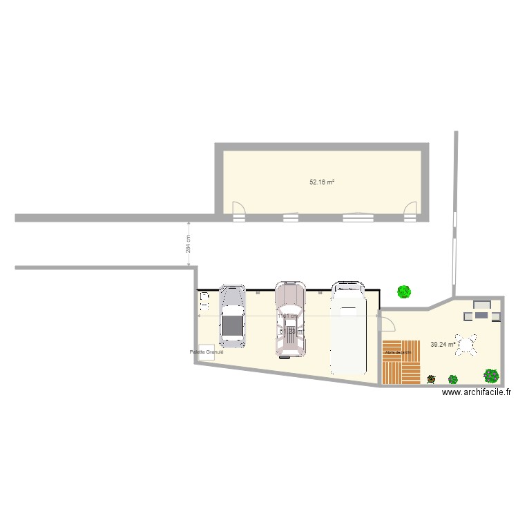 parking 10  evariste. Plan de 3 pièces et 153 m2