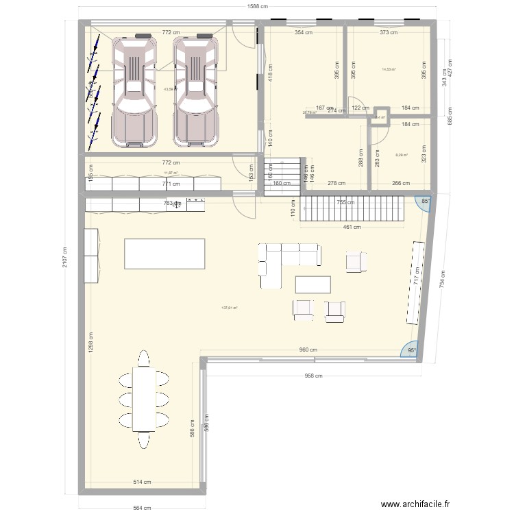 bernstrasse projet 2026. Plan de 12 pièces et 302 m2