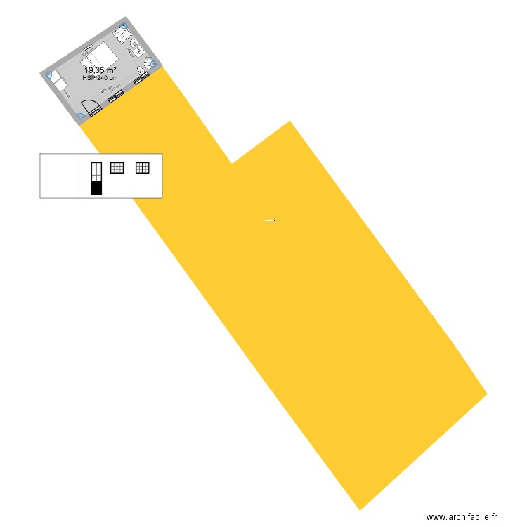 Studio Lumbres. Plan de 1 pièce et 19 m2