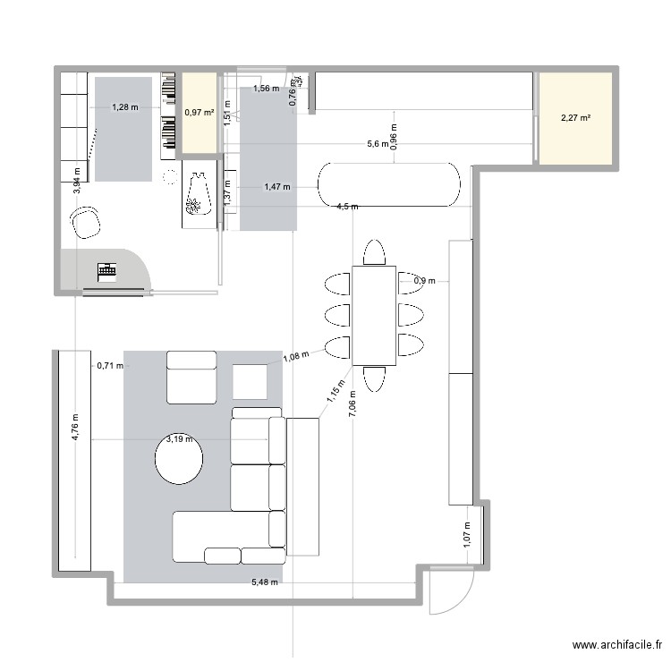 PLAN MARINE PDE LAYOUT OPTION 4. Plan de 2 pièces et 3 m2