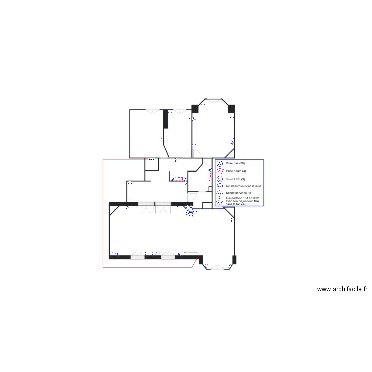 Plan élec Fabrice Prises. Plan de 0 pièce et 0 m2