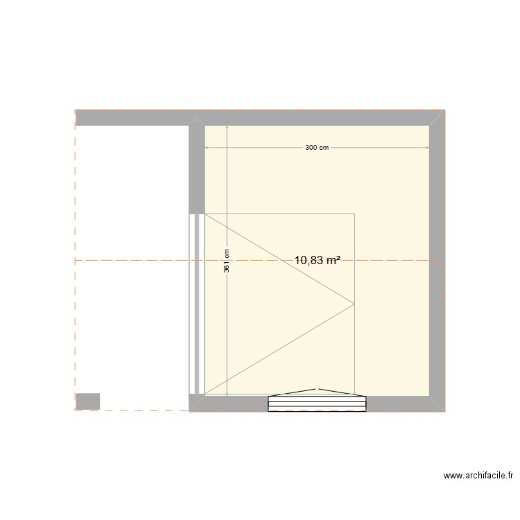 abri de jardin. Plan de 1 pièce et 11 m2